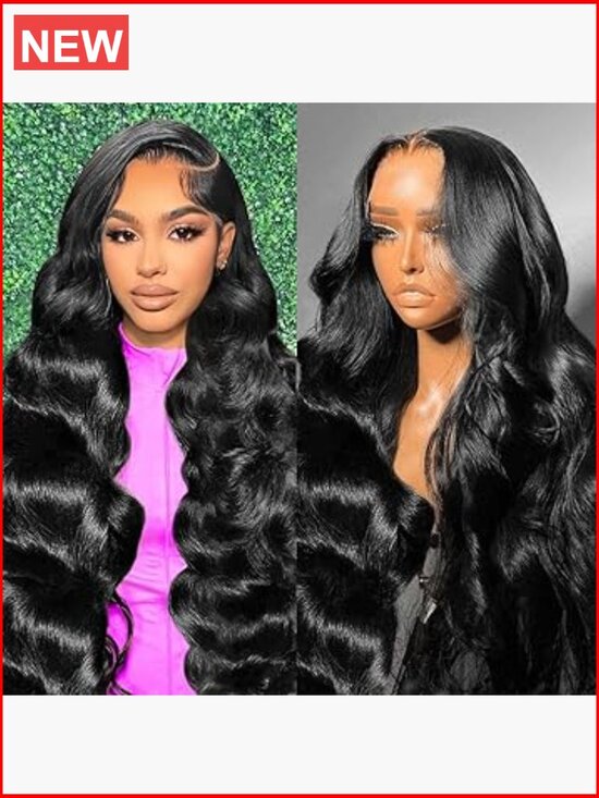 13x6 Lace Front Wig Human Hair 200% Density Body Wave HD Glueless Pre Plucked